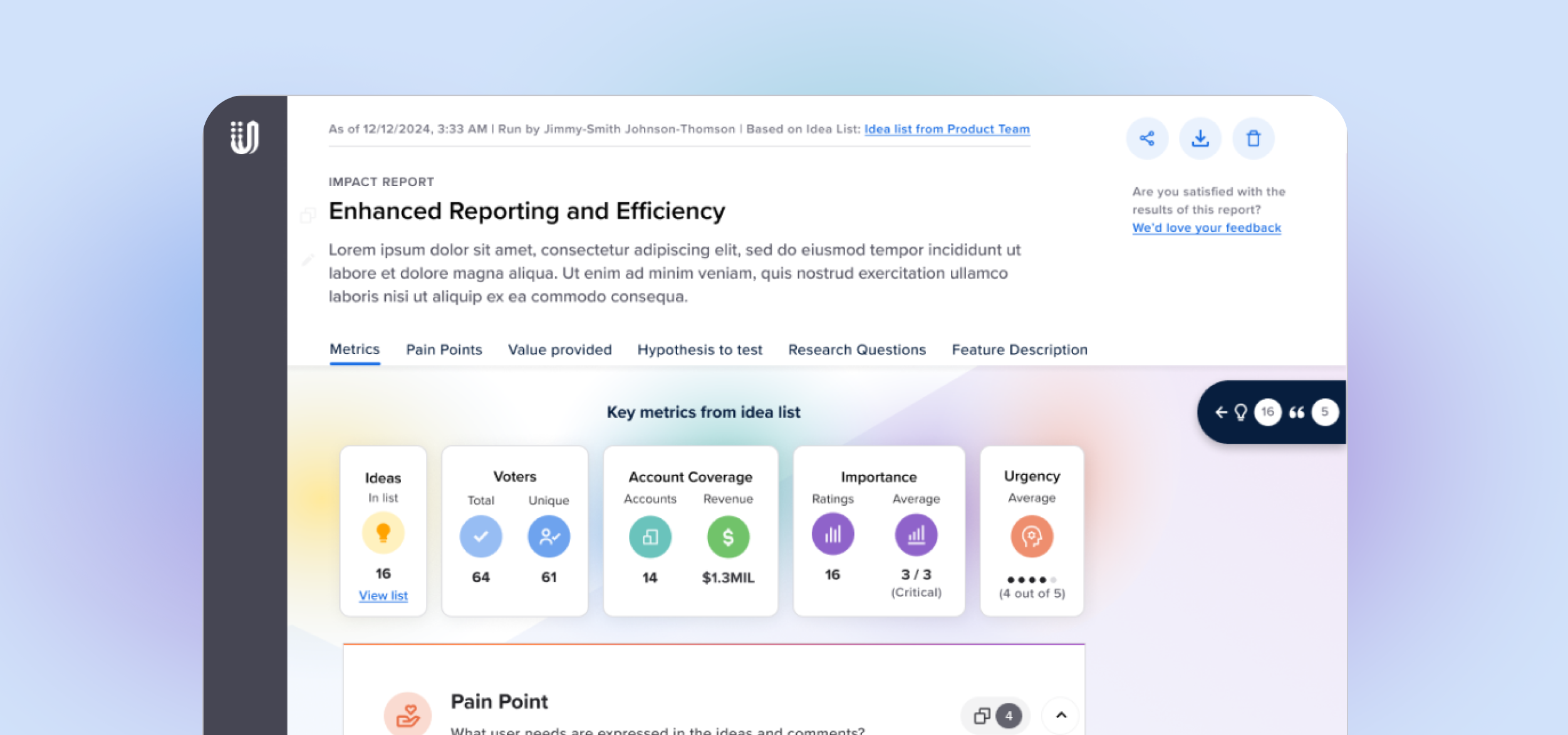 AI Reporting Suite — Impact Reports preview