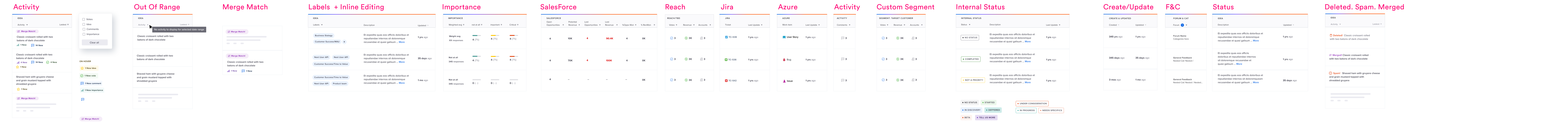 Every column type designed to spec